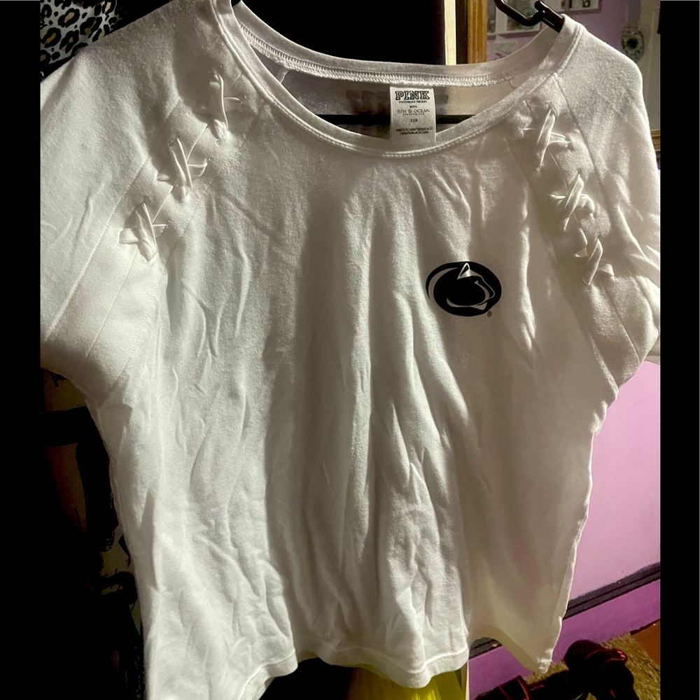 Victorias Secret PINK lg PENN STATE UNIVERSITY White T-Shirt